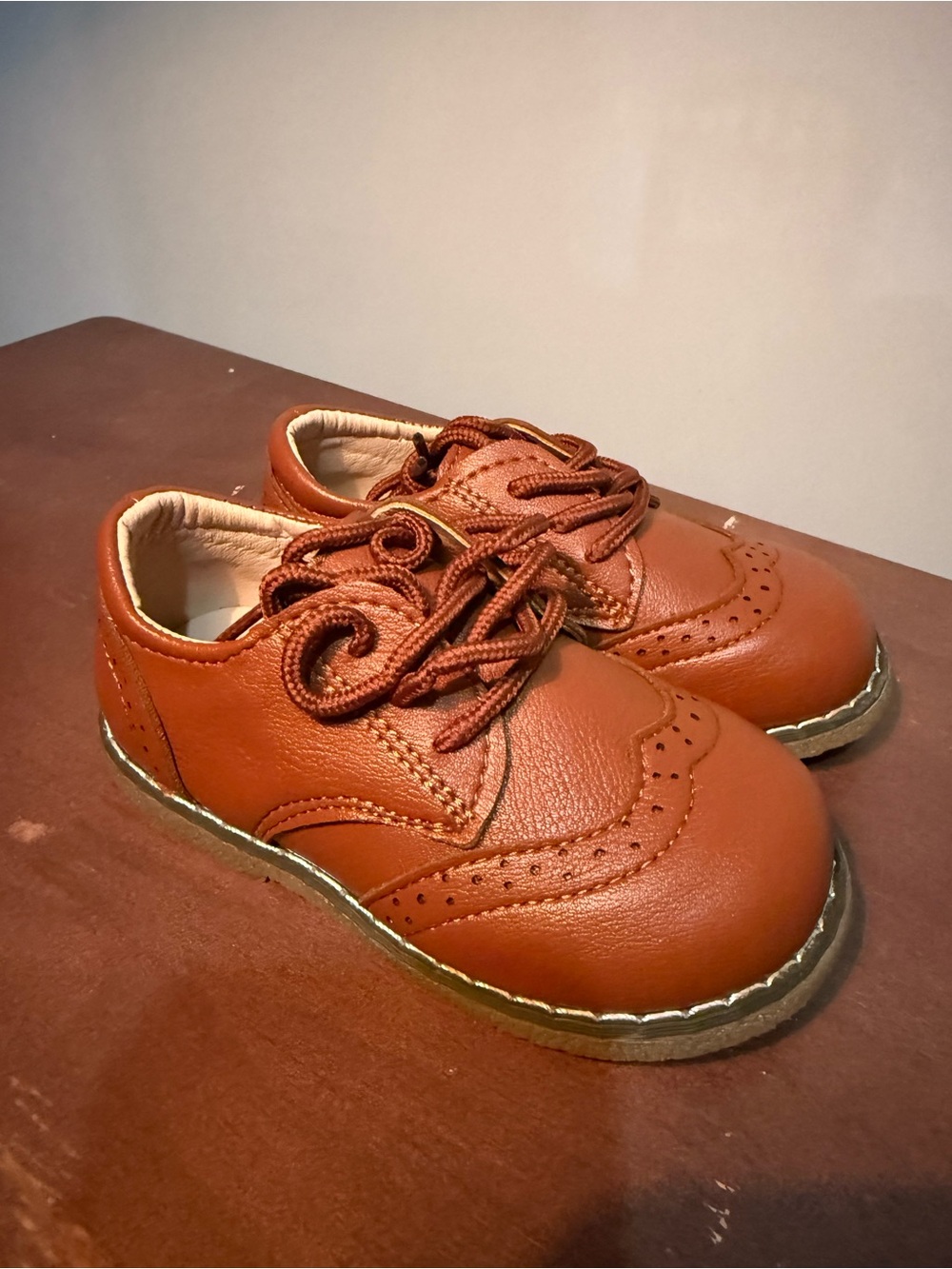 Classic Brown Kids Oxford Dress Shoes